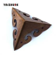 8PCS 45MM Antique Copper Wrap Angle Corner Chinese Furniture Brass Accessories Sided Wooden Corner Flower Clouds Hollow Counter 2024 - buy cheap