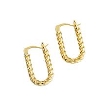 925 Sterling Silver Earring Fashion Square twisted Ear Ring Double lay Earring OL Temperament Metal Style Woman Girl Ear Jewelry 2024 - buy cheap