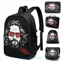Funny Graphic print The Big Lebowski - The Dude USB Charge Backpack men School bags Women bag Travel laptop bag 2024 - buy cheap