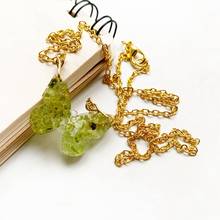 Natural Olivine Stone Resin Pendant Orgone Energy Necklace Insect Butterfly Peridot Crystal Chips Resin Orgonite Necklace 1pc 2024 - buy cheap