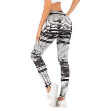 Леггинсы женские для фитнеса, модные пикантные с принтом в черно-белую полоску, облегающие мягкие эластичные штаны 2024 - купить недорого
