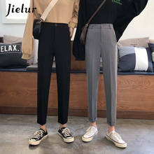 Jielur Spring Women's Pants Black Gray Casual Straight Suit Pants High Waist Office Lady Elegant Fashion Basic Trousers Harajuku 2024 - buy cheap