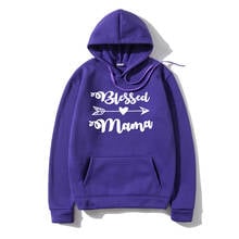 Harajuku hoodie Pullovers Lovely Kawaii Casual Tops hoodies Women's Hooded Sweatshirt Blessed Mama Hoody Pullovers Long Sleeves 2024 - buy cheap