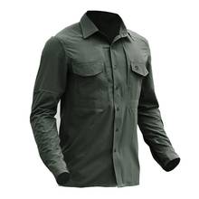 Army Tactical Shirt Men Long Sleeve Stretch Shirts Military Outdoor Fishing Hiking Training Uniform Turn-down Collar Cargo Shirt 2024 - buy cheap
