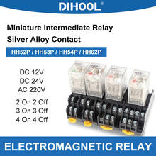 Relé electromagnético en miniatura con Base HH52P, 8 pines, 11 Pines, 14 pines, DC12V, DC24V, AC220V 2024 - compra barato