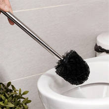 Escova de toalete de plástico com alça de aço inoxidável cerdas macias escova de limpeza de piso doméstico acessórios do banheiro 2024 - compre barato