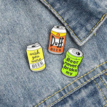 Creative cartoon beer cans enamel brooch pins fun trend design duff beer badge personality backpack accessories gifts for friend 2024 - buy cheap