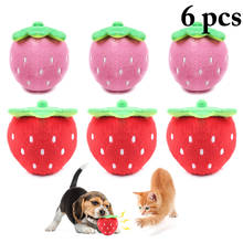 6pcs Plush Dog Squeak Toy for Small Dogs Cute Fruits Strawberry Shape Pet Dogs Sounding Toys Cat Puppy Squeaky Rope Chew Toys 2024 - buy cheap
