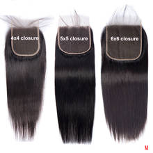 Peruvian 6x6 5x5 4x4 Lace Closure Only Hand Tied Pre Plucked Remy Human Hair Extension Free Shipping Can Be Dyed 2024 - buy cheap