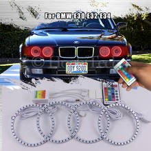 Для BMW E30 E32 E34 Многоцветный комплект светодиодов «глаза ангела» RGB гало кольца дневного светильник дневные ходовые огни 2024 - купить недорого