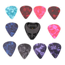 Guitar Pick Holder Stick-on with 10 Pcs 0.46mm Thin Celluloid Guitar Picks, Assorted Color 2024 - buy cheap