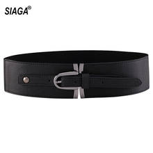 Ladies Casual Retro Black Overcoat Decorative PU Leather Belts for Women Type Fashion Waistband Belt 6.0cm Width FCO185 2024 - buy cheap