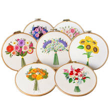 Creative DIY Embroidery Kit Flower Pattern Printed Cross Stitch Embroidery Hoop Needlework Sewing Art Painting Home Decor 2024 - buy cheap