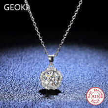 Ожерелье с кулоном Geoki VVS1 из серебра 925 пробы с муассанитом в форме розы 2024 - купить недорого