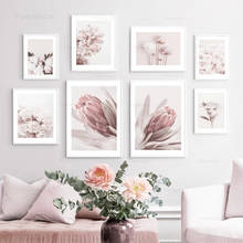 Pink Chrysanthemum Rose Wall Art Canvas Painting Fresh Flower Nordic Posters and Prints Wall Pictures for Living Room Decoration 2024 - buy cheap