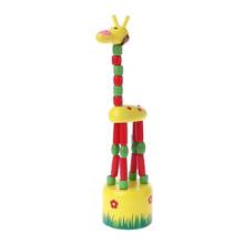 Забавные развивающий детский интеллект, образовательный, деревянный Красочный качалка жираф игрушка Танцующая подставка подарок 2024 - купить недорого