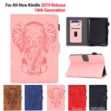 Case for Amazon All-new Kindle 2019 10th generation Smart Cover Funda Capa Elephant Embossed silicone PU Leather Stand Coque 2024 - buy cheap