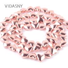 Natural Mineral Gem Heart Shape Rose Gold Hematite Beads For Jewelry Making 6mm Spacer Loose Beads Diy Necklace Bracelet 15'' 2024 - buy cheap