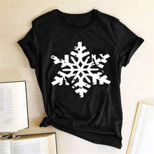 Snowflake Printed T Shirt Women Funny Short Sleeve Round Neck Tshirt Fashion Aesthetics Graphic Tee  Femme Hipster Hot Selling 2024 - buy cheap