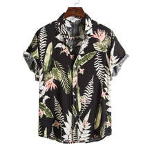 2021 Summer Casual Shirts For Men Cardigan Short Sleeve Hawaiian Beach Flower Print Shirt Men Dress Shirt camisas de hombre 2024 - buy cheap