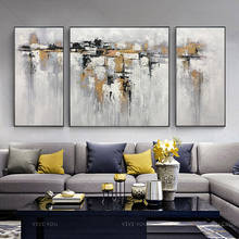 Frameless Gray Yellow Black Abstract Oil Painting On Canvas Decor Modern  100% Handmade Abstract Picture Hand Painted Painting 2024 - buy cheap