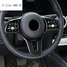 Estilo de fibra de carbono para Mercedes Benz Clase B W247 2020, botones de volante, cubiertas de marco, pegatinas, accesorios de embellecedor 2024 - compra barato