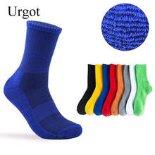 Urgot 5 Pairs Men's Large Size EUR45,46,47 Socks Pure Color Thicked Long Tube Cotton Socks Sports Towel Bottom Casual Terry Sock 2024 - buy cheap