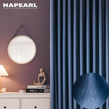 NAPEARL-cortinas opacas de lona para decoración de sala de estar, 1 unidad, 95% sombreado sólido, brillo metálico, persianas de dormitorio 2024 - compra barato