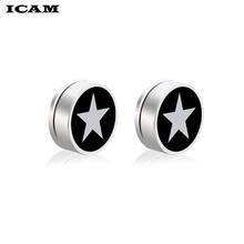 ICAM-pendiente con imán redondo para hombre y mujer, joyería de 8mm, 1 par/lote 2024 - compra barato