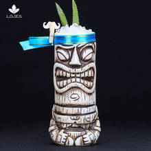 400ml Hawaii Tiki Mugs Cocktail Cup Beer Beverage Mug Wine Mug Ceramic Easter Islander Tiki Mug Bar Tool 2024 - buy cheap