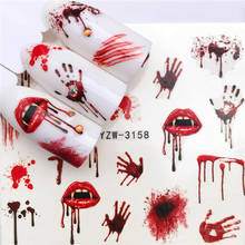 2020 New Halloween Bloody Nail Art Water Decals Stickers Self Adhesive Transfer Nail Stickers Horror Nail Sticker 2024 - buy cheap