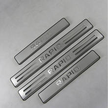 Car Styling stainless steel Scuff Plate/Door Sill Protector Sticker For Skoda Rapid 2013 -2018 car-styling 2024 - buy cheap