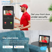 Видеодомофон KONX Smart 720P с Wi-Fi, дверной звонок, беспроводной дверной звонок, глазок, камера, дверной звонок 220, IOS, Android 2024 - купить недорого