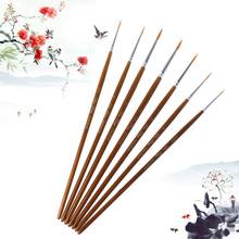 7pcs/set Professional Detail Paint Brush Fine Pointed Tip Miniature Brushes For Acrylic Watercolor Oil Drawing Kits 2024 - buy cheap