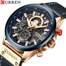 Curren-Reloj de pulsera de cuero para hombre, cronógrafo Masculino de marca superior de lujo, resistente al agua, de negocios, 2021 2024 - compra barato