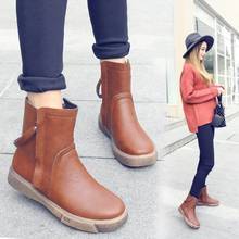 Botas femininas 2020 outono e inverno nova cor sólida duplo zíper tornozelo botas femininas flat antiderrapante macio pu estudante martin botas 2024 - compre barato