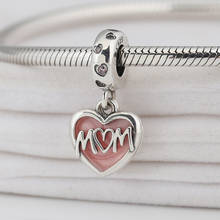 S925 Silver Pendant Bead DIY Jewelry Mom Heart Love Dangle Charm fit Lady Bracelet Bangle 2024 - buy cheap