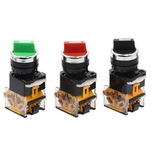 Interruptor Selector de reinicio automático de 22mm, interruptores rotativos de 2/3 posiciones, 1NO1NC, DPST, 4 tornillos, interruptor de encendido/apagado de 10A400V, rojo, verde y negro 2024 - compra barato