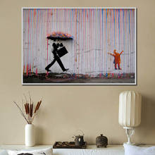 MUTU красочный дождь стена холст Художественная живопись художественные плакаты и принты настенные картины для домашнего декора для гостиной без рамки 2024 - купить недорого