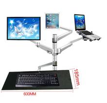 Soporte Multimedia de escritorio para ordenador de escritorio, soporte de doble brazo para LCD de 10-25 pulgadas, portátil, tableta de 10 pulgadas, bandeja para teclado 2024 - compra barato