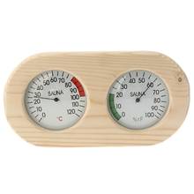 J6PC Spruce Sauna Thermometer Hygrometer Temperature Meter Climate Meter Measuring Station Sauna Temperature Humidity Meter 2024 - buy cheap