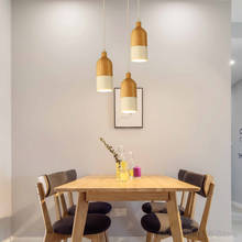 Luminária pendente de madeira, moderna, para sala de estar, quarto, cozinha, suspensa, decoração interna 2024 - compre barato
