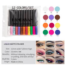 12 cores/pacote matte color eyeliner kit maquiagem impermeável colorido olho forro caneta olhos compõem cosméticos de longa duração eyeliners 2024 - compre barato