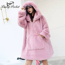 Winter New Loose Solid Color Mid-Length Plush Coat Female Fashion Plus Size Thick Warm Outerwear Big Pocket Pink Fur Coat ZY24 2024 - buy cheap