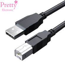 USB 2,0 кабель для принтера папа-папа кабель для печати кабель для синхронизации данных 1,5 м 3 м 5 м 10 м для сканера факса принтера 2024 - купить недорого