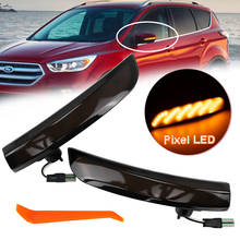 Luz Led dinámica para espejo retrovisor, lente ahumada, Flash ámbar, intermitente lateral, 2 uds., para Ford Kuga Ecosport, nuevo 2024 - compra barato