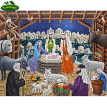 Yumeart-pintura de diamante "Jesús Natividad", mosaico de taladro cuadrado completo, bordado completo, punto de cruz, imagen de diamante religioso 2024 - compra barato