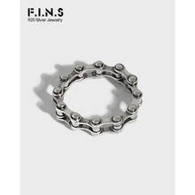 F.I.N.S Retro Ancient Bicycle Chain S925 Sterling Silver Ring Vintage Steampunk Women Men Ring Fine Jewelry 2024 - buy cheap