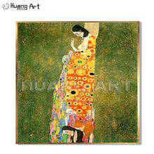 High Quality Famous Painting Hand-Painted Elegant Women Oil Painting on Canvas for Room Decor Gustav Klimt Imitation Painting 2024 - buy cheap