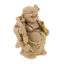 Estatueta genérica de buda feliz maitreya em arenito, escultura à mão esculpida 2024 - compre barato